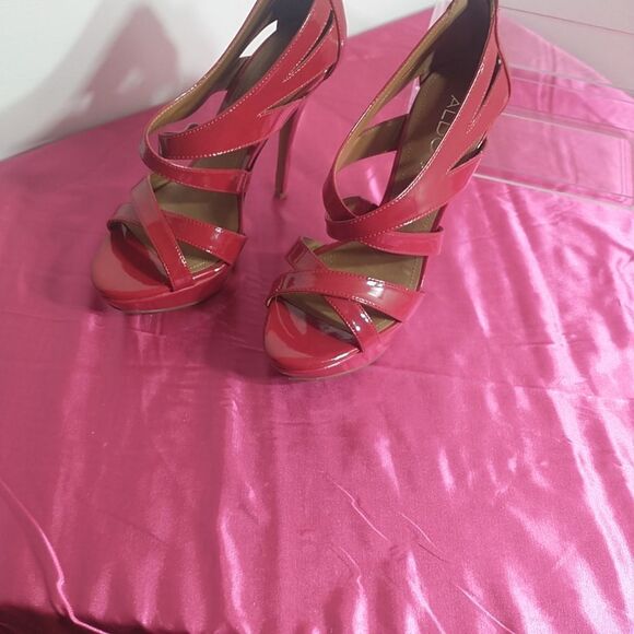 Aldo Women's SZ 8.5 Red Platform Stiletto Heels Size EU 39 . - Picture 9 of 11
